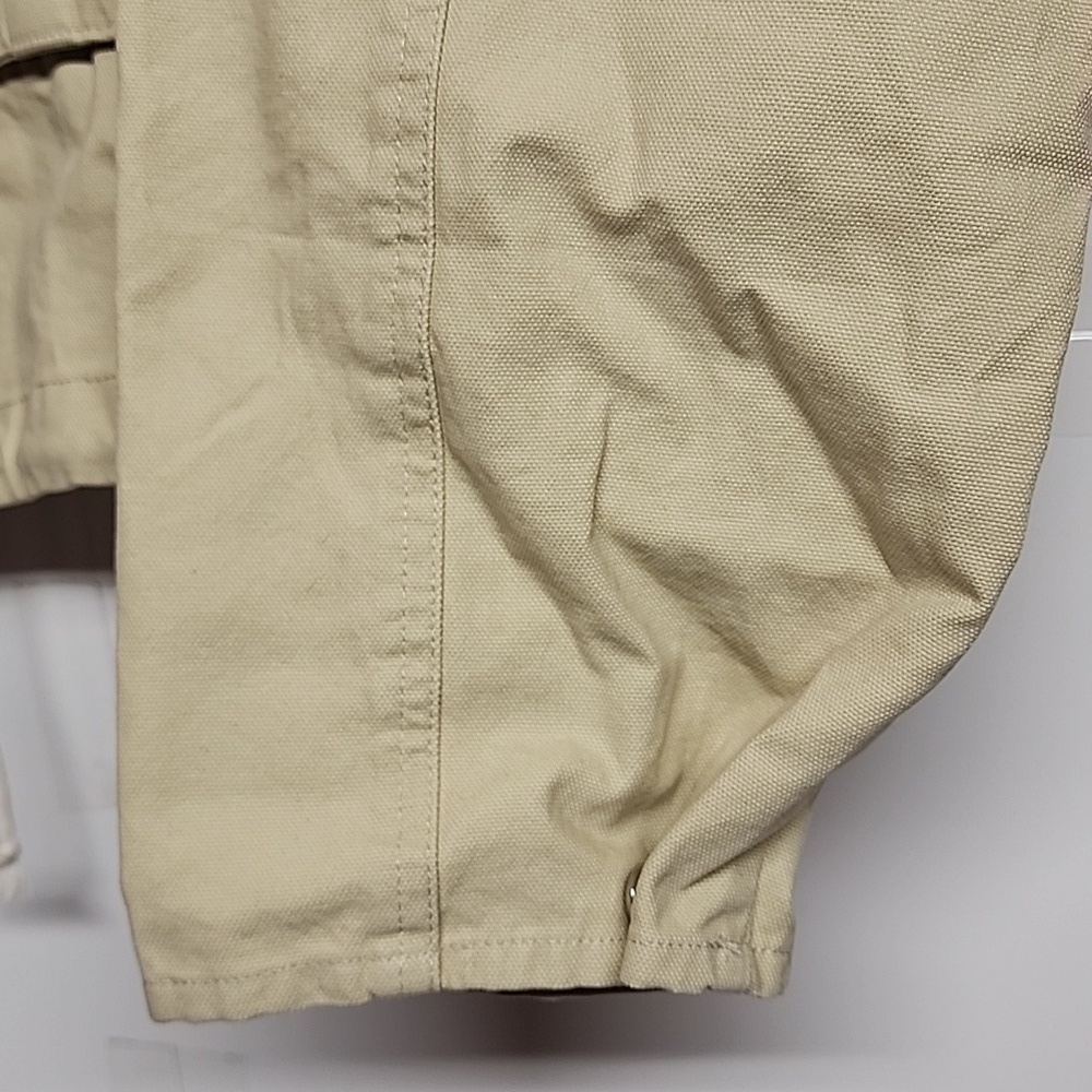 Megfie Light Tan With Dark Brown Collar Sz L Lightweight Barn Jacket Gorpcore - Picture 3 of 10